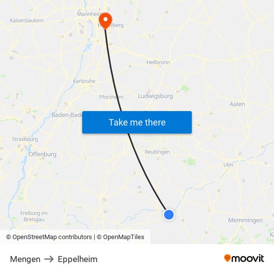 Mengen to Eppelheim map