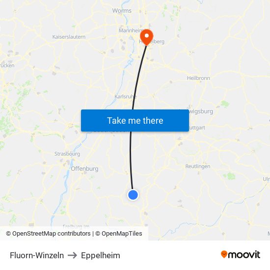 Fluorn-Winzeln to Eppelheim map