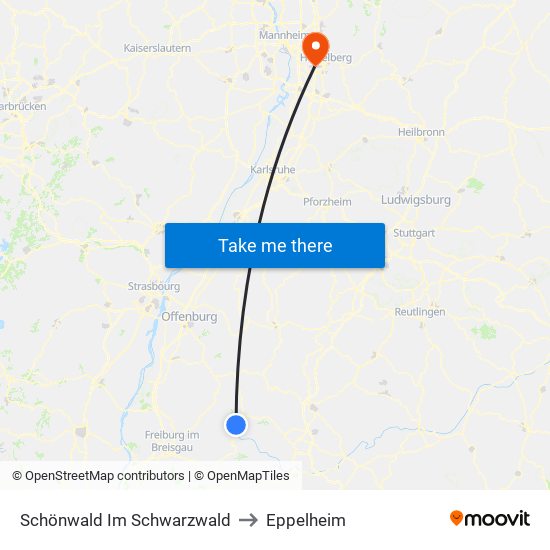 Schönwald Im Schwarzwald to Eppelheim map