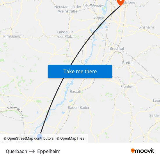 Querbach to Eppelheim map