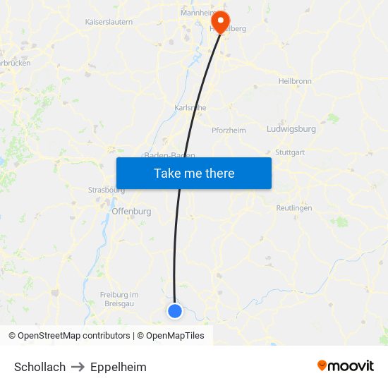 Schollach to Eppelheim map