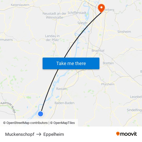 Muckenschopf to Eppelheim map