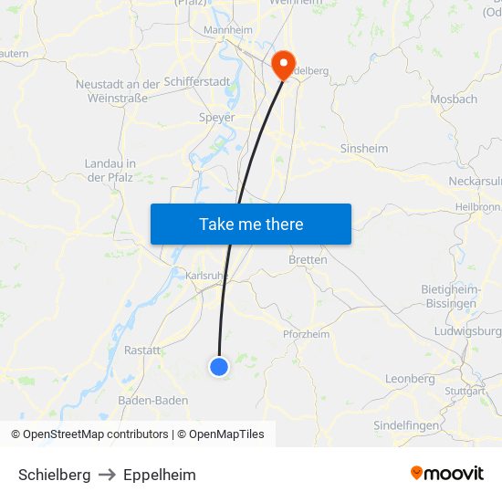 Schielberg to Eppelheim map