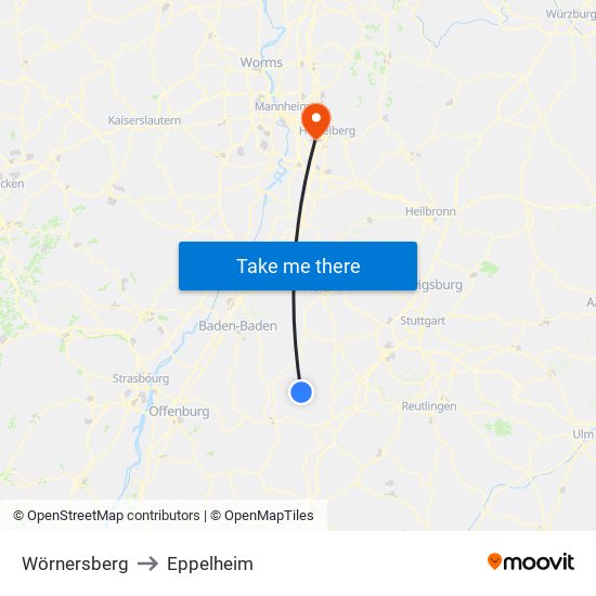 Wörnersberg to Eppelheim map