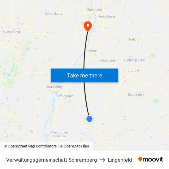 Verwaltungsgemeinschaft Schramberg to Lingenfeld map