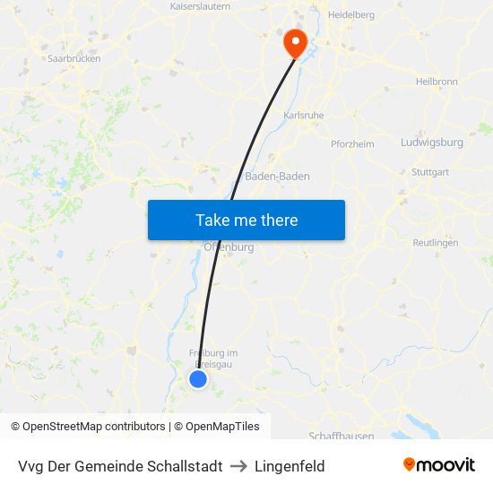 Vvg Der Gemeinde Schallstadt to Lingenfeld map