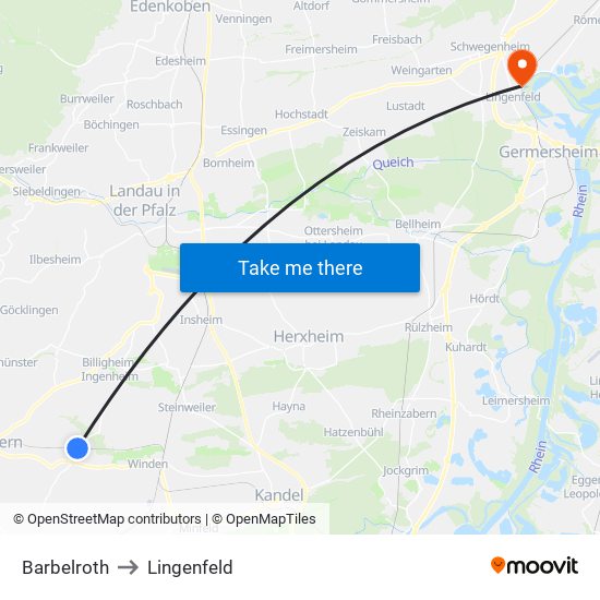 Barbelroth to Lingenfeld map