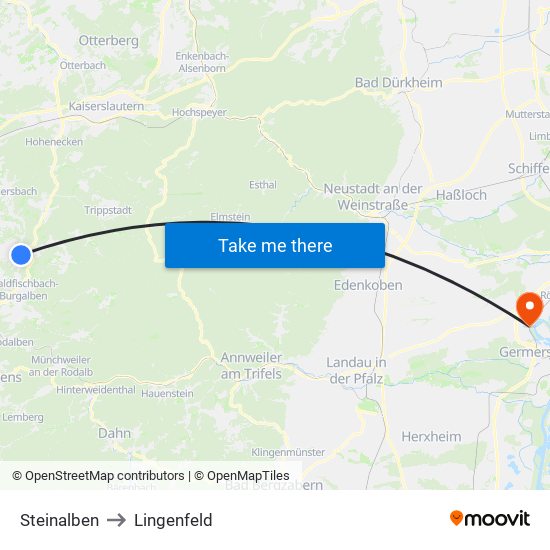 Steinalben to Lingenfeld map