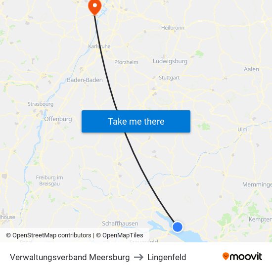 Verwaltungsverband Meersburg to Lingenfeld map