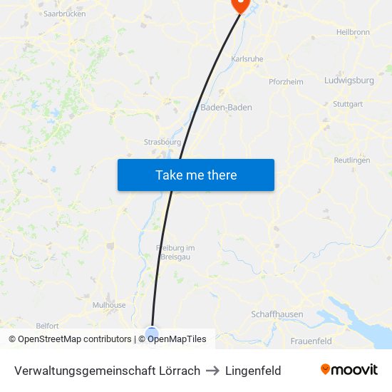 Verwaltungsgemeinschaft Lörrach to Lingenfeld map