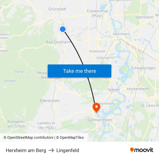 Herxheim am Berg to Lingenfeld map