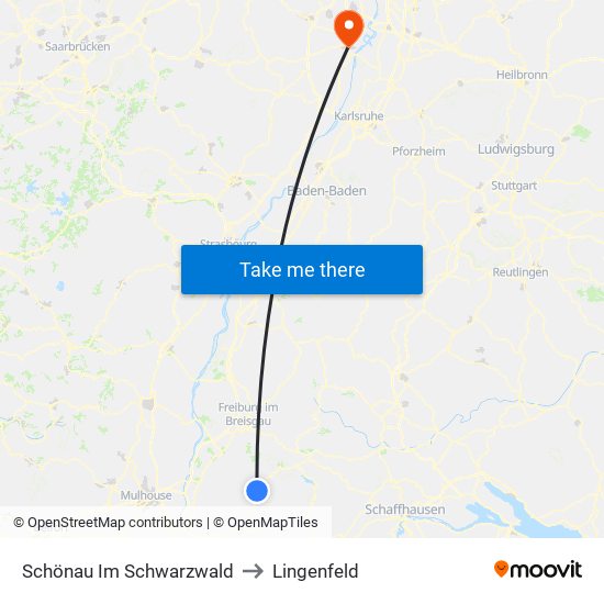 Schönau Im Schwarzwald to Lingenfeld map