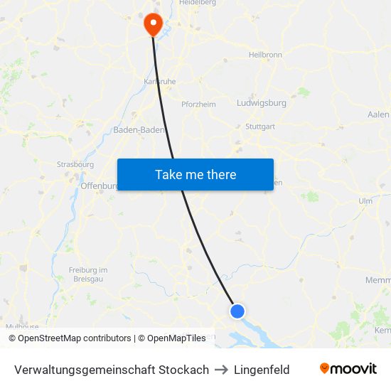 Verwaltungsgemeinschaft Stockach to Lingenfeld map