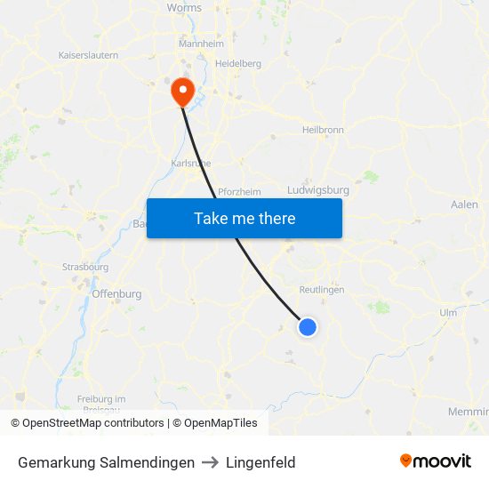 Gemarkung Salmendingen to Lingenfeld map