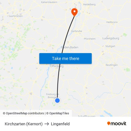 Kirchzarten (Kernort) to Lingenfeld map