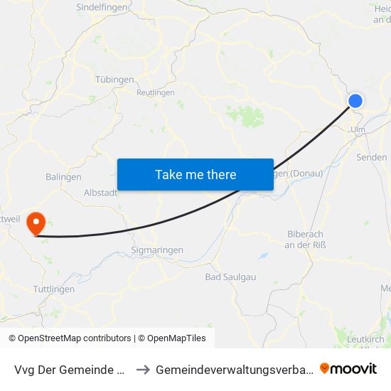 Vvg Der Gemeinde Dornstadt to Gemeindeverwaltungsverband Heuberg map