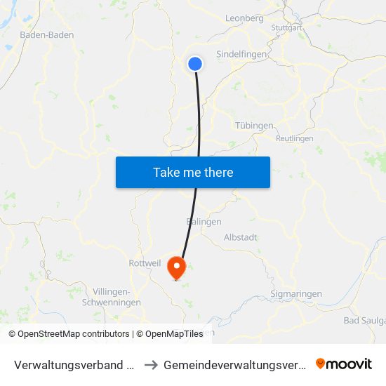 Verwaltungsverband Althengstett to Gemeindeverwaltungsverband Heuberg map