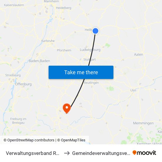 Verwaltungsverband Raum Weinsberg to Gemeindeverwaltungsverband Heuberg map