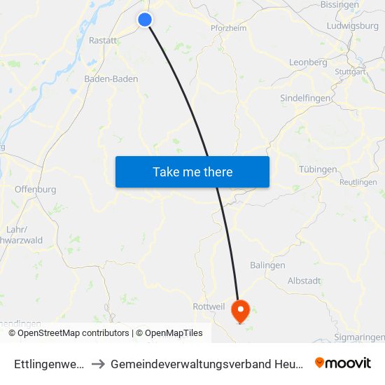 Ettlingenweier to Gemeindeverwaltungsverband Heuberg map