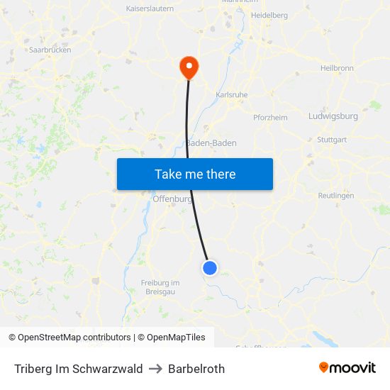 Triberg Im Schwarzwald to Barbelroth map