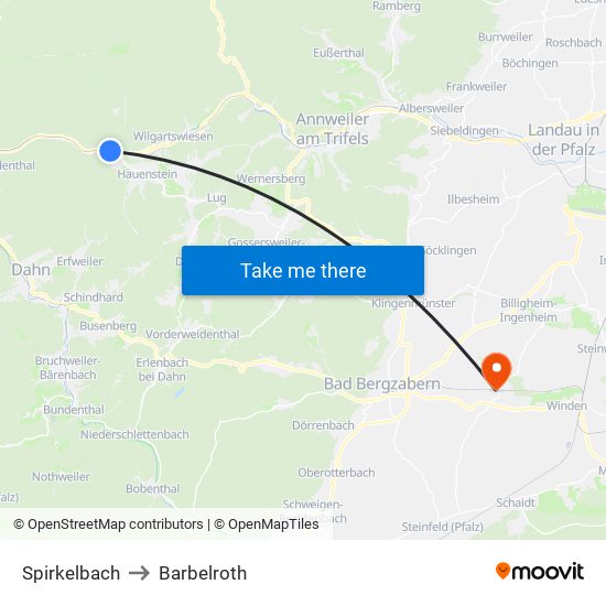 Spirkelbach to Barbelroth map