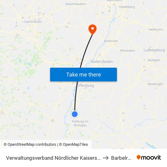 Verwaltungsverband Nördlicher Kaiserstuhl to Barbelroth map