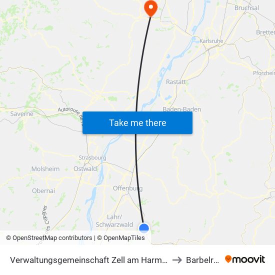 Verwaltungsgemeinschaft Zell am Harmersbach to Barbelroth map