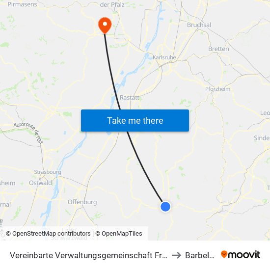 Vereinbarte Verwaltungsgemeinschaft Freudenstadt to Barbelroth map