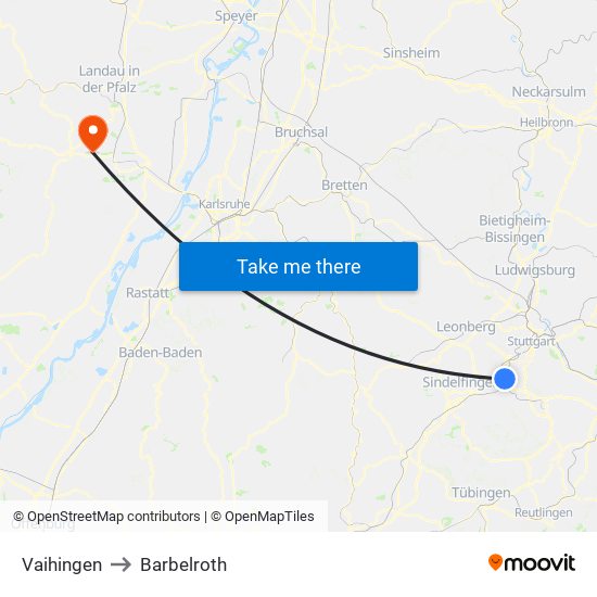 Vaihingen to Barbelroth map