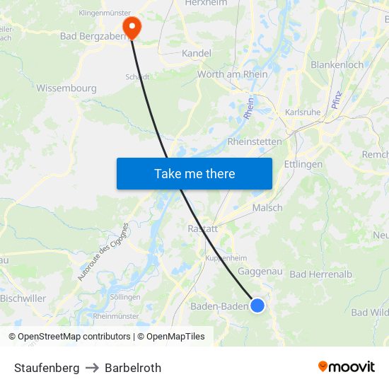 Staufenberg to Barbelroth map