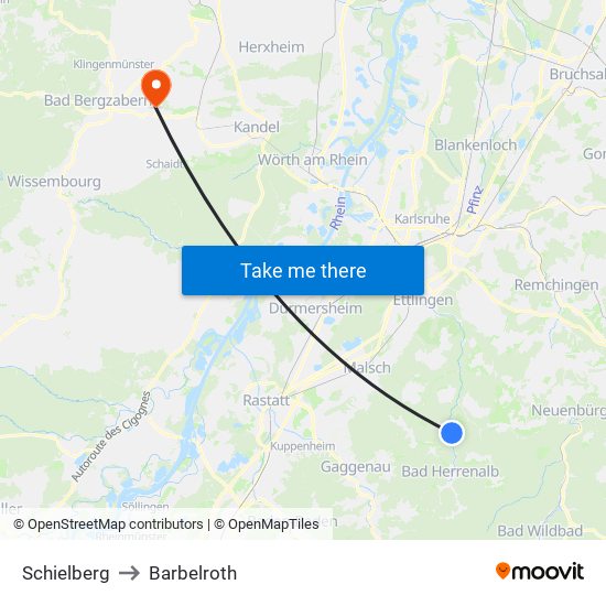 Schielberg to Barbelroth map