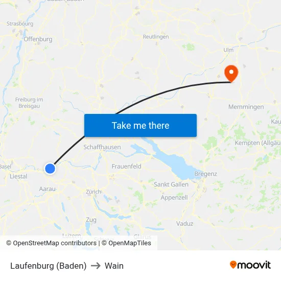 Laufenburg (Baden) to Wain map