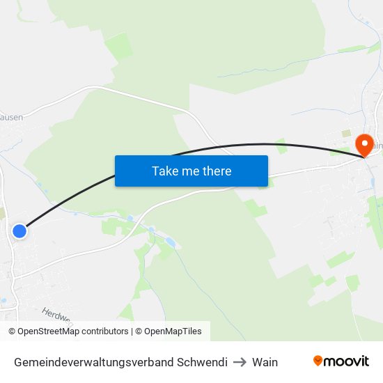 Gemeindeverwaltungsverband Schwendi to Wain map