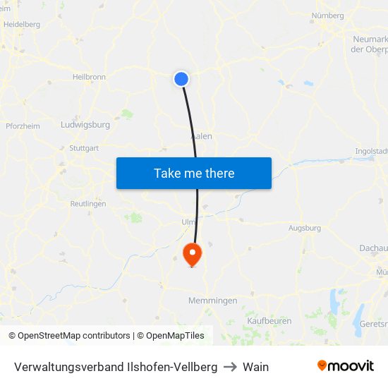 Verwaltungsverband Ilshofen-Vellberg to Wain map