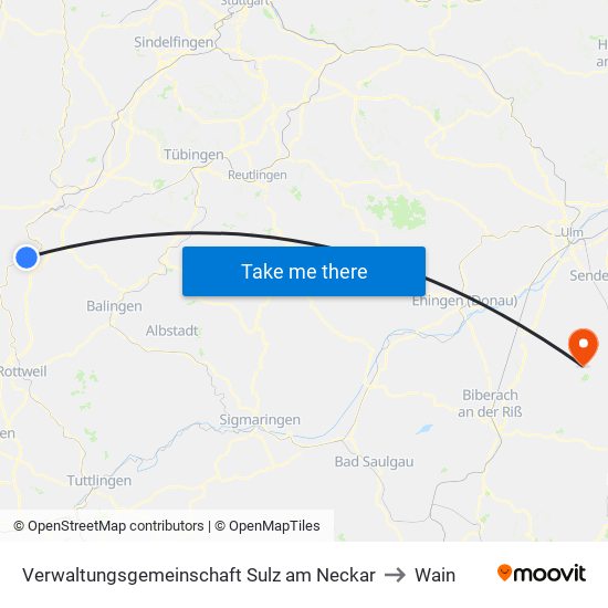 Verwaltungsgemeinschaft Sulz am Neckar to Wain map