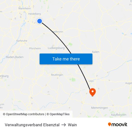 Verwaltungsverband Elsenztal to Wain map