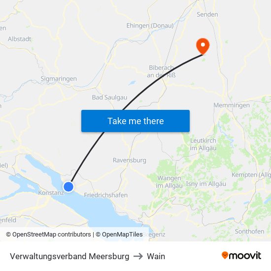 Verwaltungsverband Meersburg to Wain map