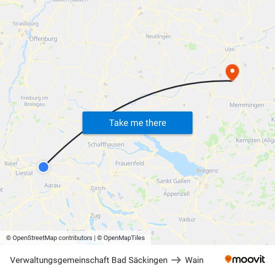 Verwaltungsgemeinschaft Bad Säckingen to Wain map
