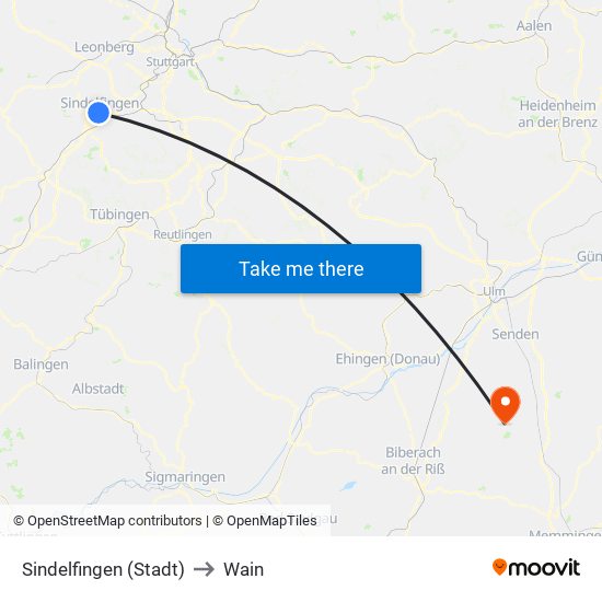 Sindelfingen (Stadt) to Wain map