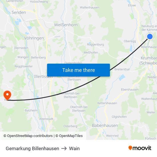 Gemarkung Billenhausen to Wain map