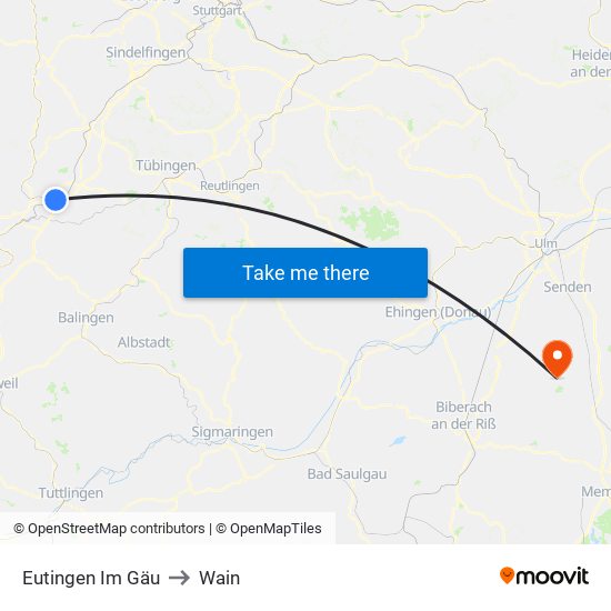 Eutingen Im Gäu to Wain map