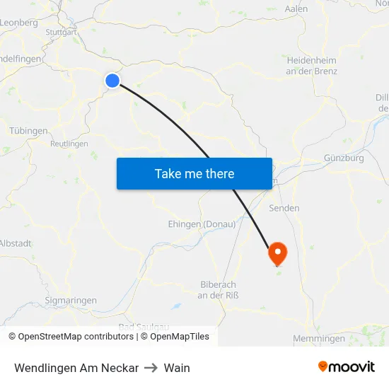 Wendlingen Am Neckar to Wain map