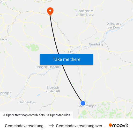 Gemeindeverwaltungsverband Rot-Tannheim to Gemeindeverwaltungsverband Mittleres Fils-Lautertal map