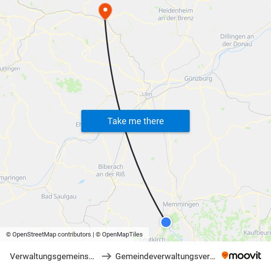 Verwaltungsgemeinschaft Leutkirch Im Allgäu to Gemeindeverwaltungsverband Mittleres Fils-Lautertal map