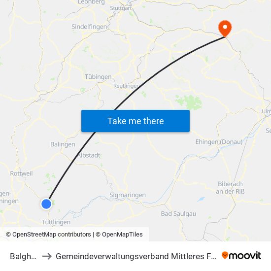 Balgheim to Gemeindeverwaltungsverband Mittleres Fils-Lautertal map