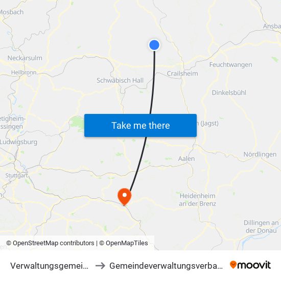 Verwaltungsgemeinschaft Gerabronn to Gemeindeverwaltungsverband Mittleres Fils-Lautertal map