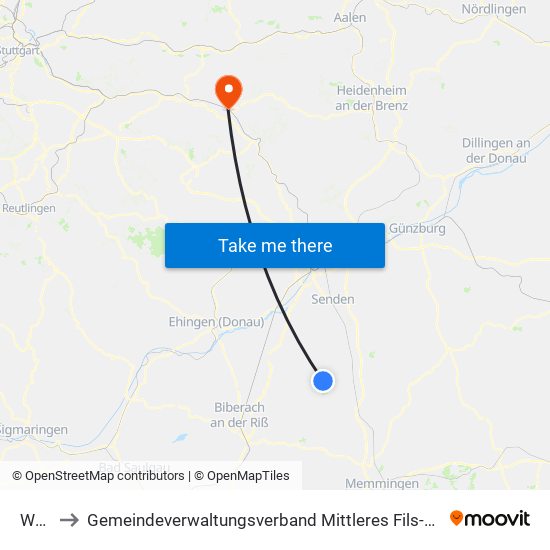 Wain to Gemeindeverwaltungsverband Mittleres Fils-Lautertal map