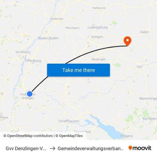 Gvv Denzlingen-Vörstetten-Reute to Gemeindeverwaltungsverband Mittleres Fils-Lautertal map