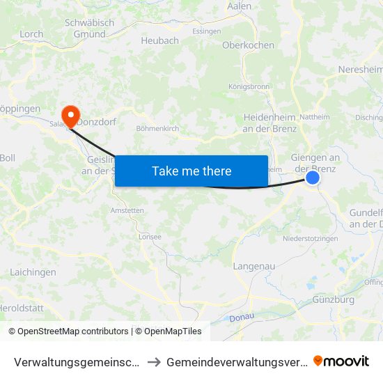 Verwaltungsgemeinschaft Giengen An Der Brenz to Gemeindeverwaltungsverband Mittleres Fils-Lautertal map
