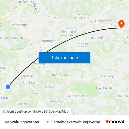 Verwaltungsverband Steinlach-Wiesaz to Gemeindeverwaltungsverband Mittleres Fils-Lautertal map